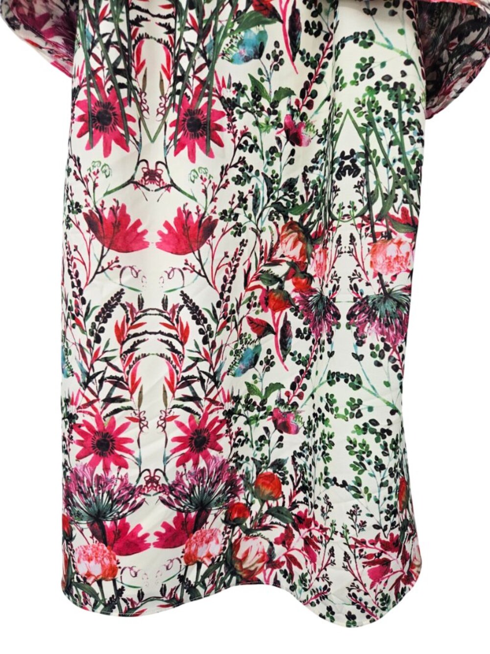 Belle Badgley Mischka Alex Floral Shift Dress Women's Size 2 Ruffle Preppy Party - Picture 6 of 15